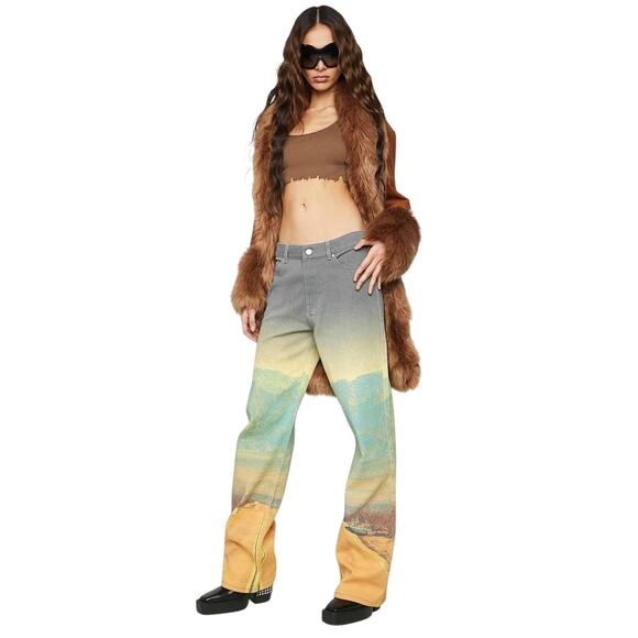 THE KRIPT “Route 66" High Waist Graphic Denim Jeans - Picture 2 of 9